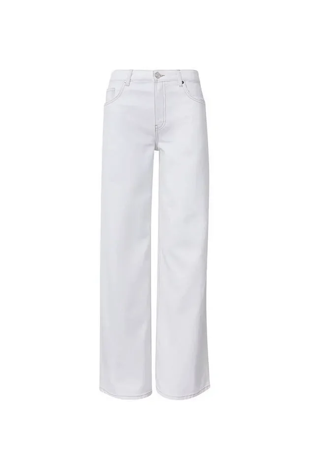 Retro Gray Distressed Wide-Leg High-Waist Jeans Detail