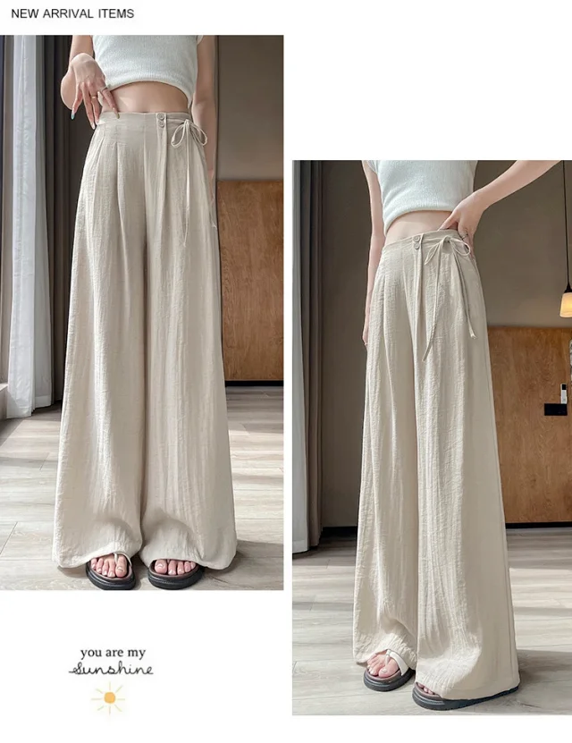 Women's Summer Linen Wide-leg Pants Detail