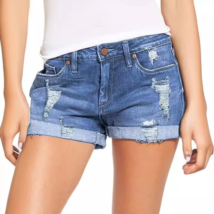 Elastic Ripped Denim Shorts for Women (EU/US Stock)