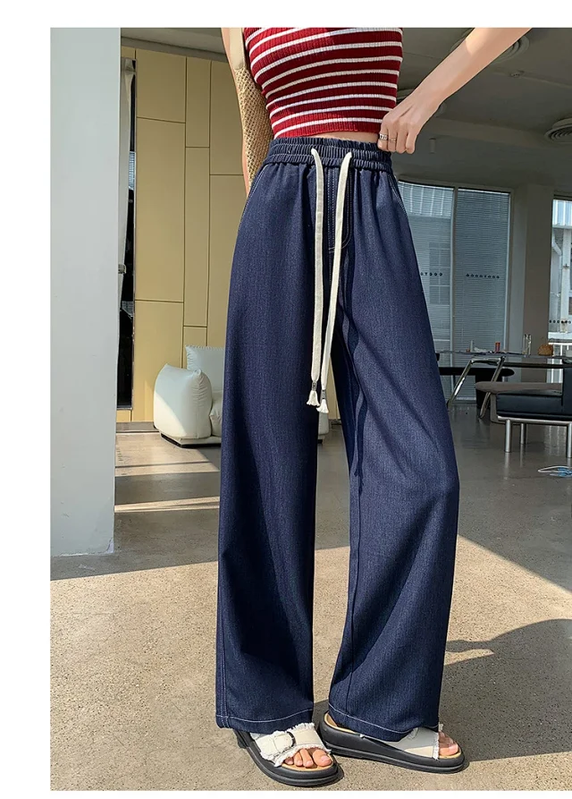Women's High-Waist Ice Silk & Tencel Jeans 2025 Summer Detail