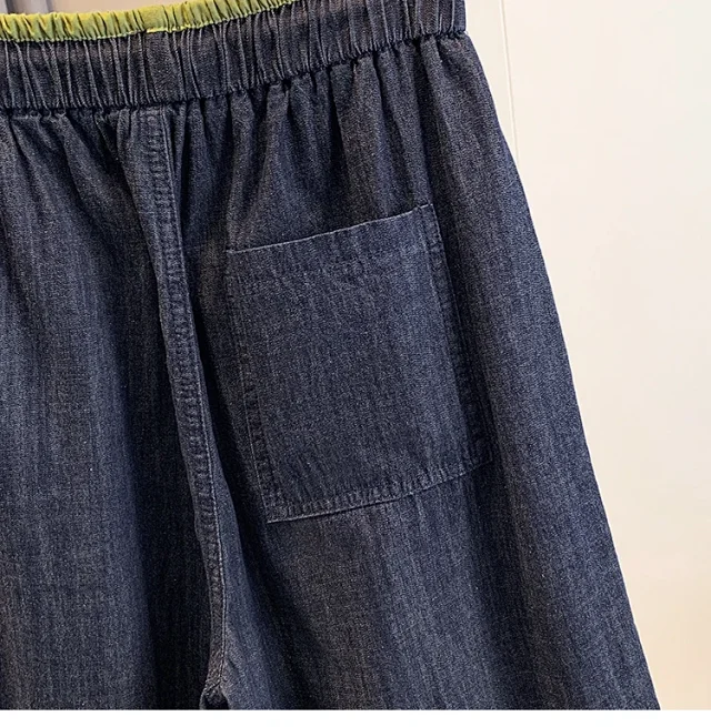 Loose Linen Granny Pants for Summer Detail