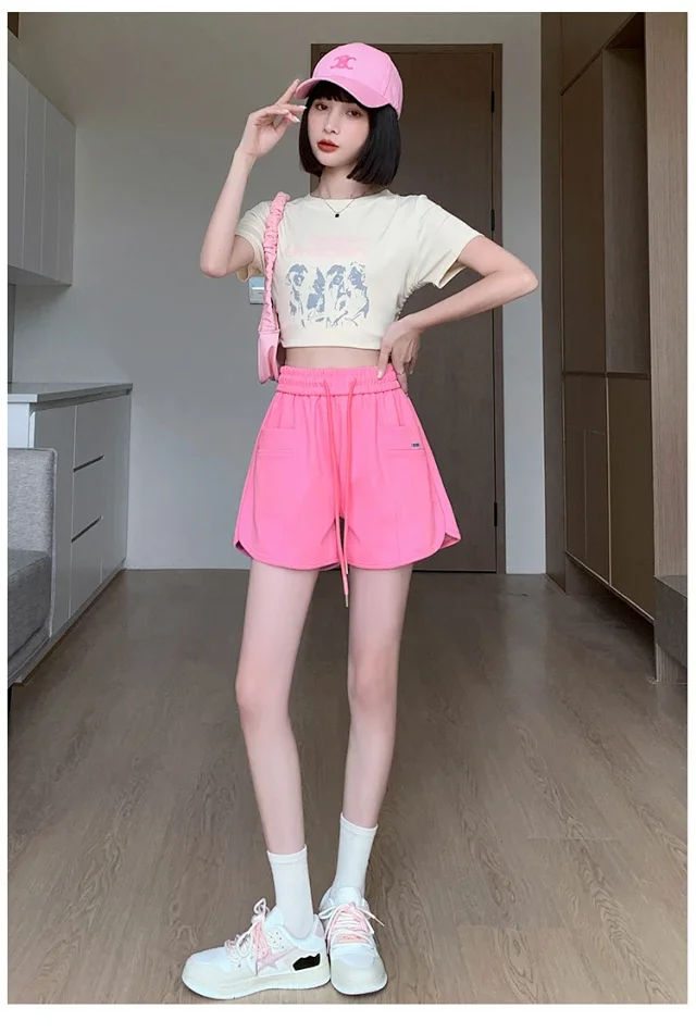 Pink Sport Shorts for Women Detail