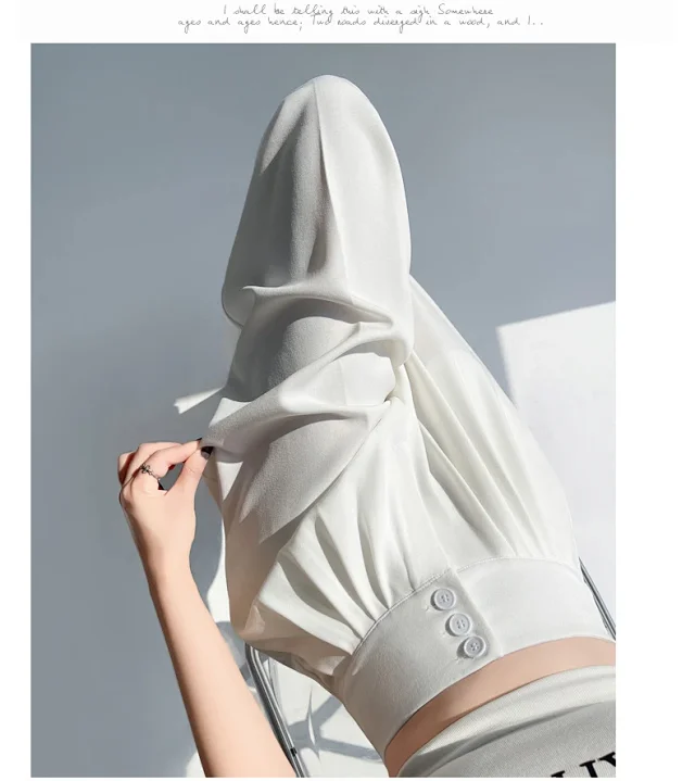 2025 White Wide - leg Ice Silk Trousers for Women Detail