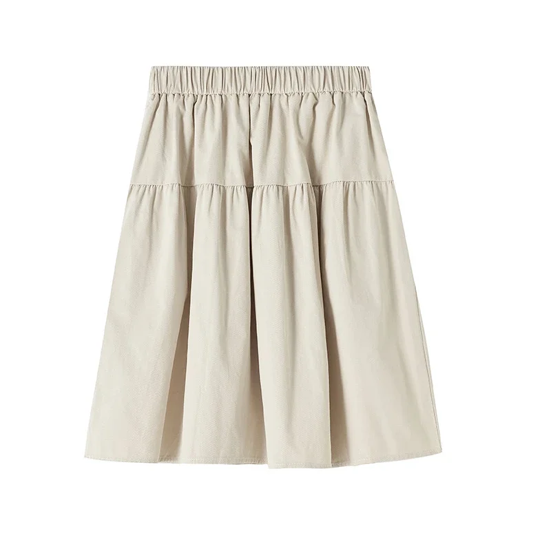 Navy High-Waist A-Line Skirt