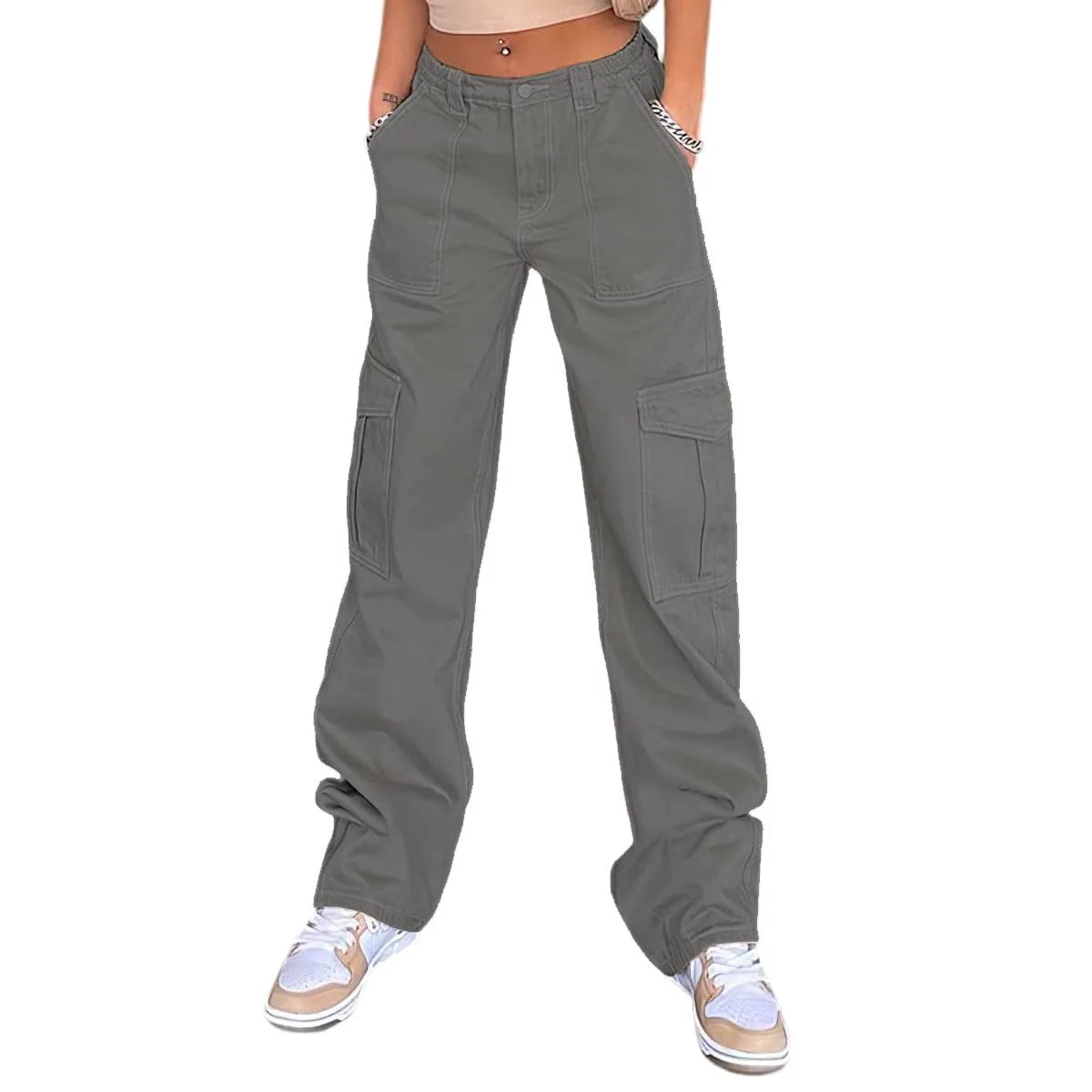 Factory - Direct High - Waist Slim Fit Cargo Pants for Women (US/EU)