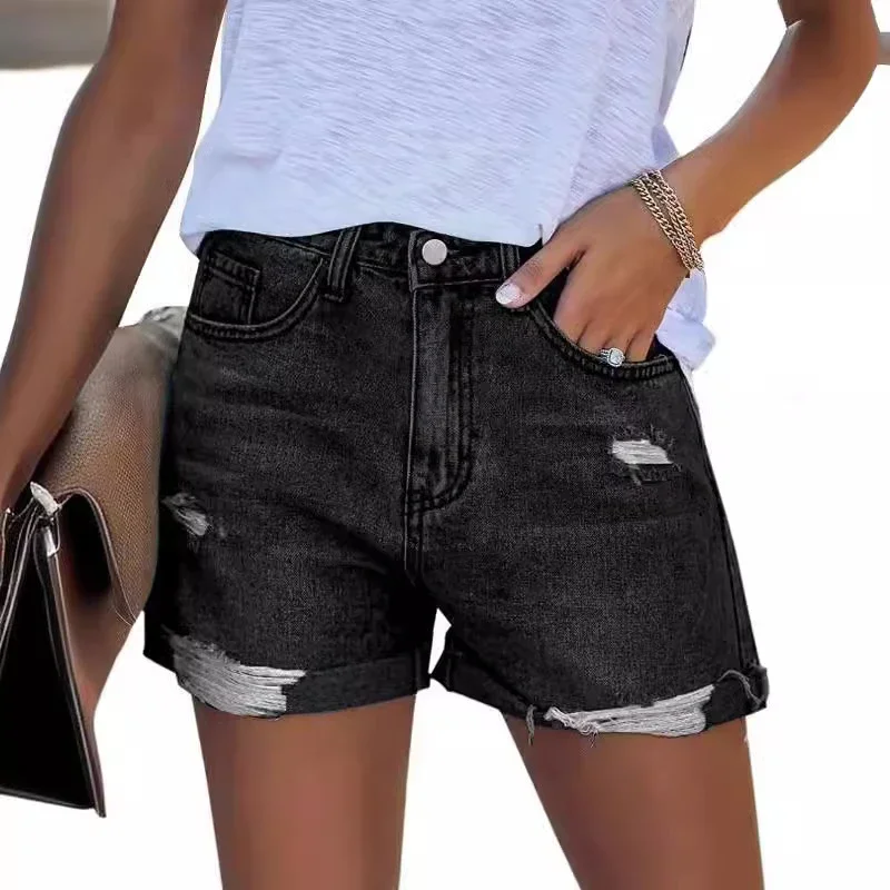 Vintage Ripped Denim Shorts