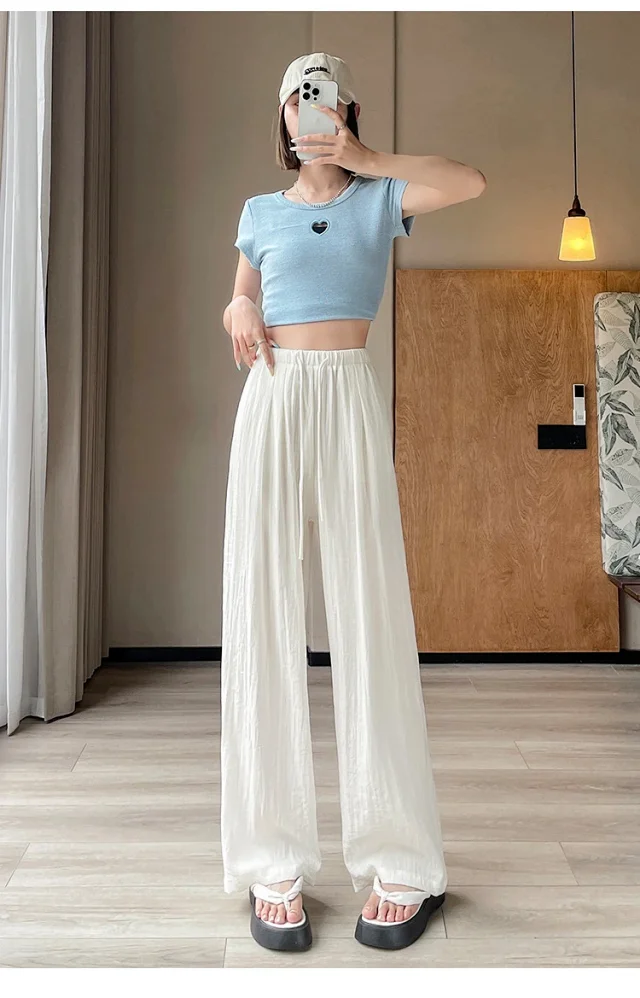 Women's Linen Wide-leg Pants Detail