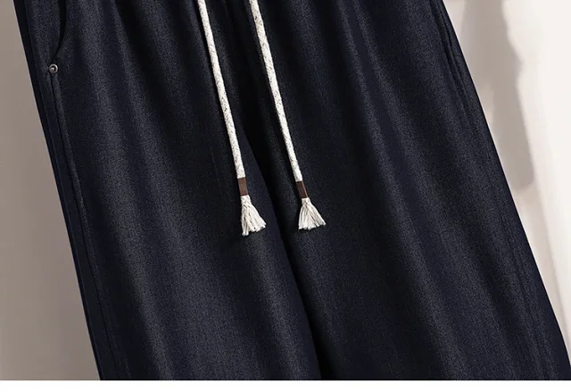 2025 Summer New Denim-like Tencel Wide-leg Pants Detail