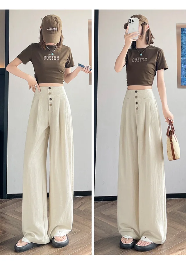 Linen Wide-Leg Pants 2025 Detail