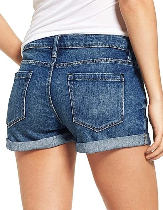 Elastic Ripped Denim Shorts for Women (EU/US Stock) Detail