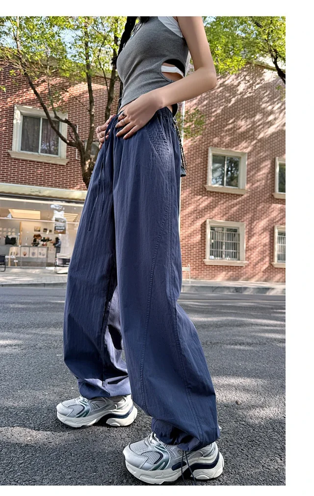 Women's Summer New Puff Straight Pants Detail