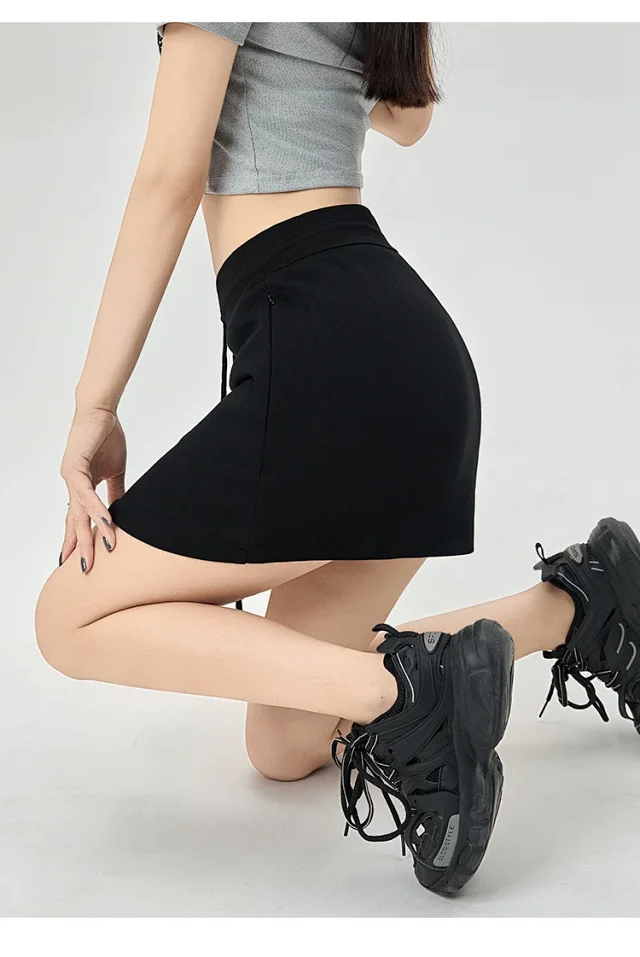 2025 Grey High - Waist A - Line Skirt for Women Detail