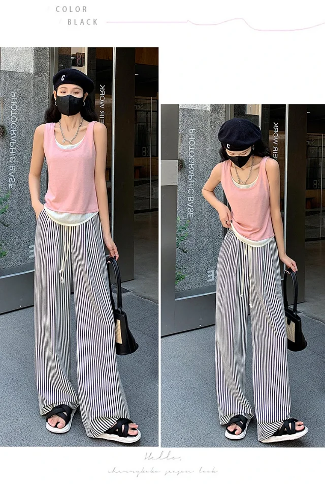 Women's 2025 High-Waist Loose Wide-Leg Pants Detail
