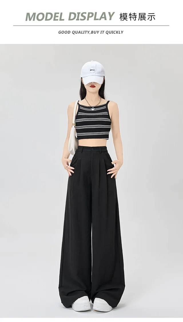 Women's White Linen Wide-Leg Pants Detail