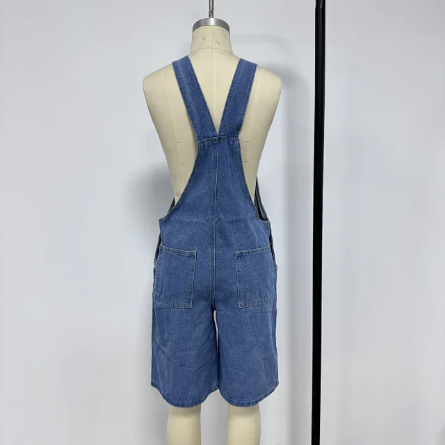 2025 Spring/Summer Men's Euro Luxury Denim Shortalls Detail