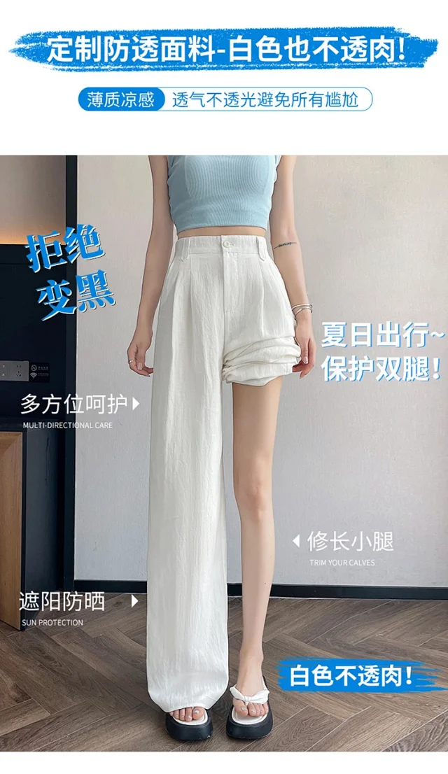 Linen Wide-Leg Pants for Women Detail