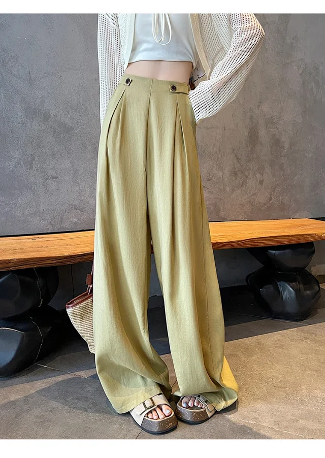 Summer Thin Tencel White Pants Detail