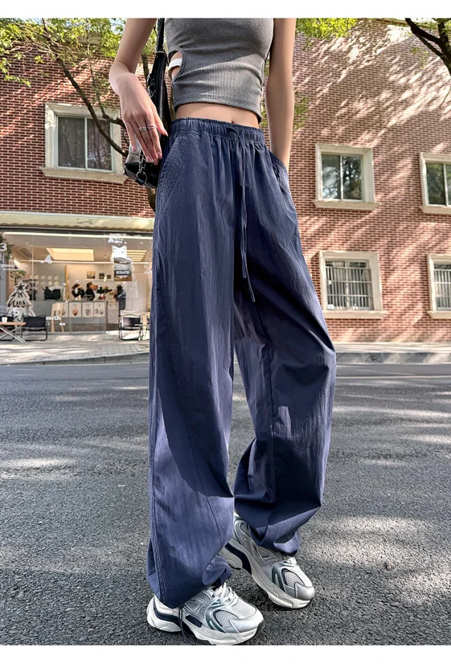 Women's Summer New Puff Straight Pants Detail