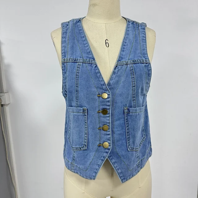 Women's Summer Denim Vest Detail