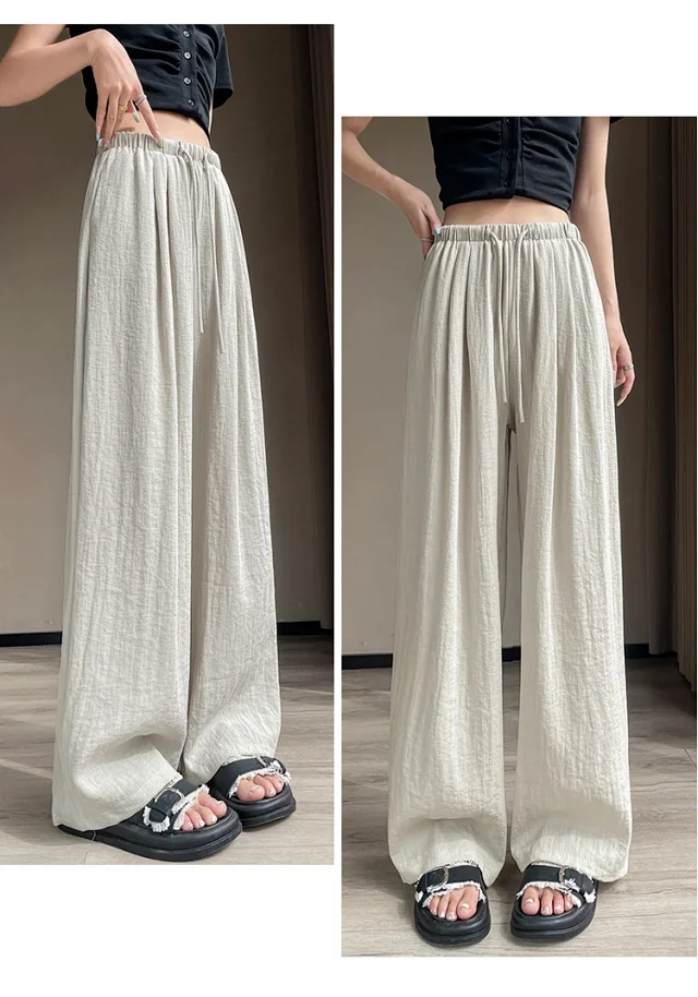 Women's Linen Wide-leg Pants Detail