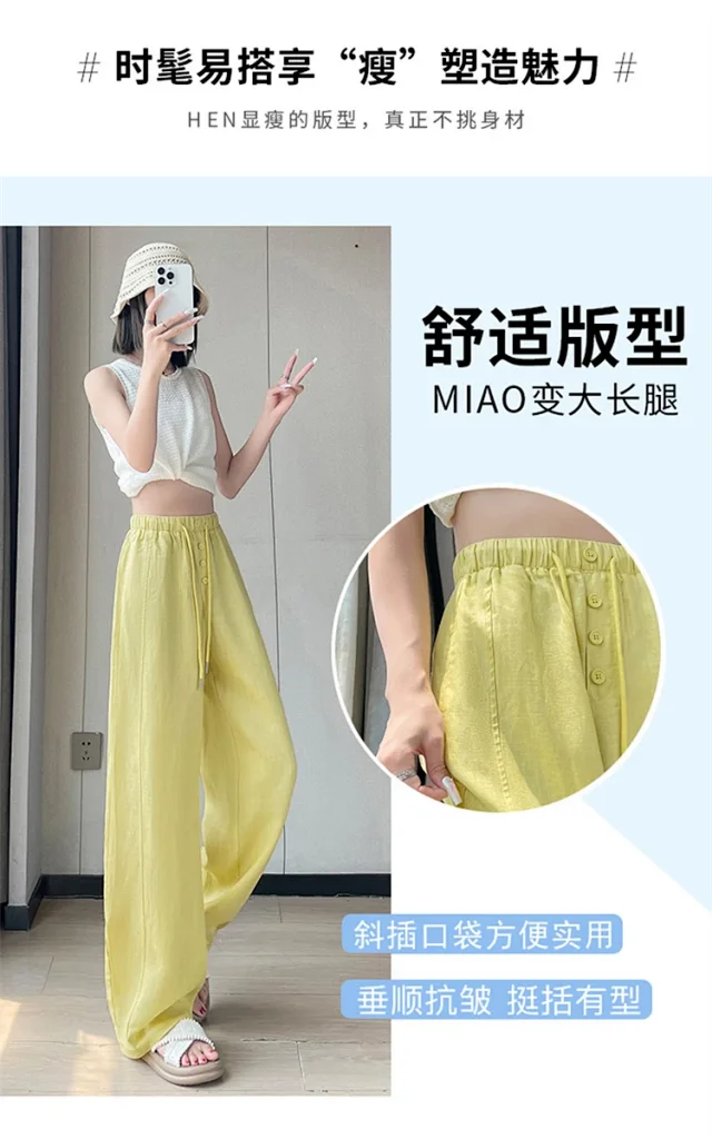 Lyocell Linen Wide - leg Pants Detail