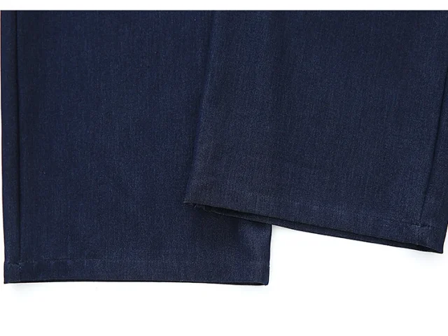 Navy Tencel Jeans - Women's Summer Wide - Leg Pants Detail