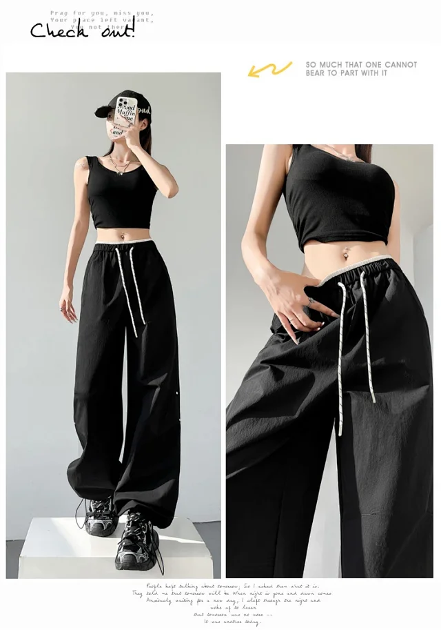 Colorful Dopamine Summer Cargo Pants for Women Detail