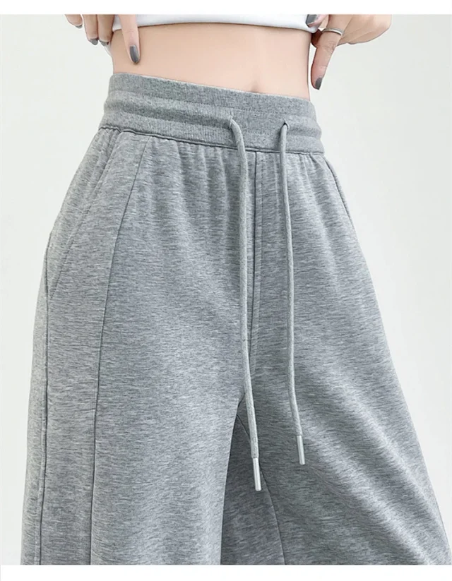 Women's Ice Silk Wide-Leg Trousers for Summer Detail