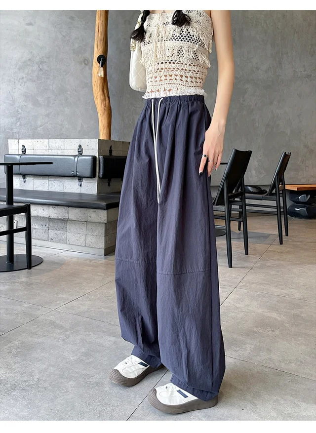 Summer Japanese Style Ice Silk Balloon Pants Detail