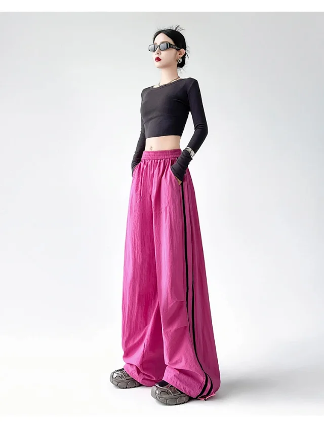 2025 Summer American Striped Cargo Pants for Women Detail
