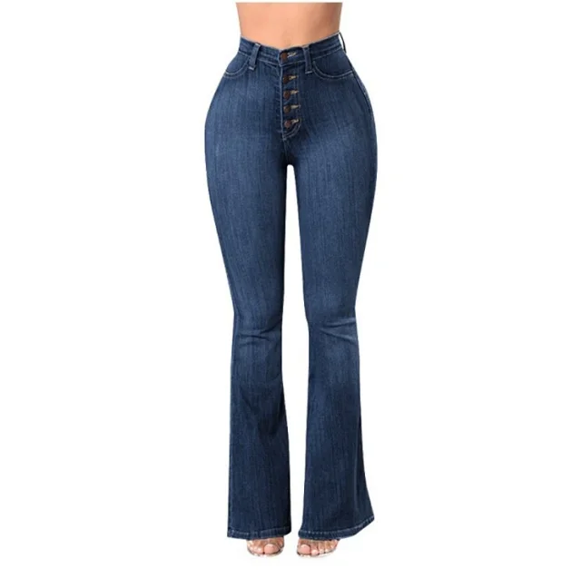 High-waisted Stretch Wide-leg Jeans (Women) Detail