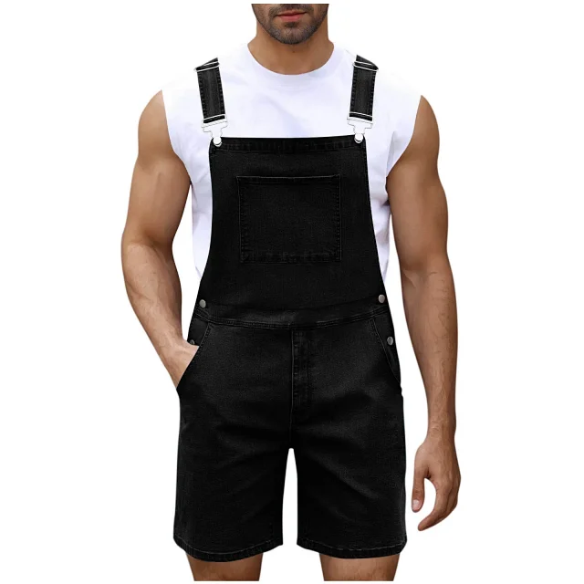 2025 Spring/Summer Men's Euro Luxury Denim Shortalls Detail