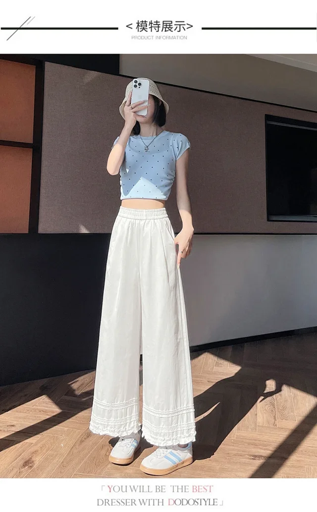 Women's Lace Crochet Wide-Leg Capris 2025 Summer Detail