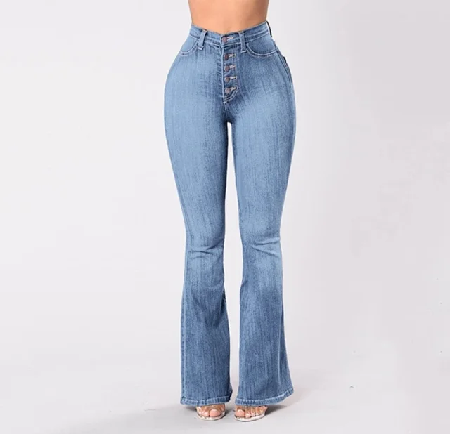 High-waisted Stretch Wide-leg Jeans (Women) Detail