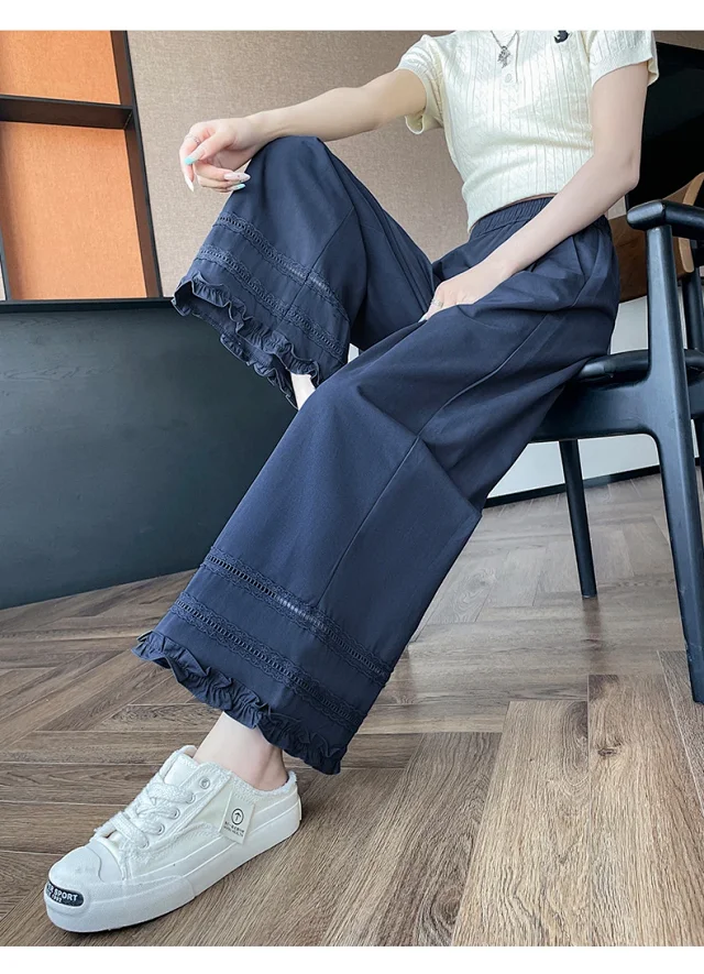 2025 Summer Lace Wide - Leg Capris for Women Detail