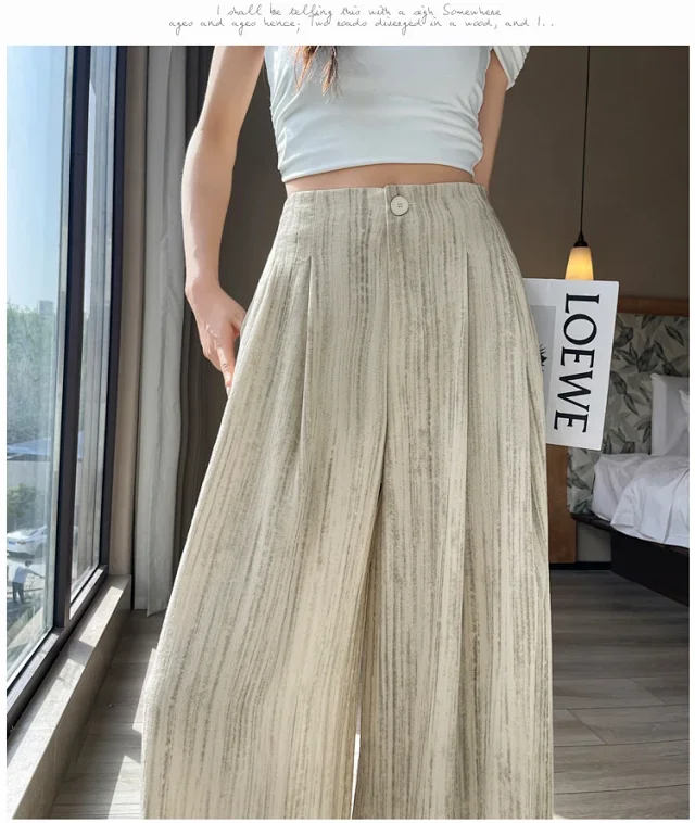 2025 Summer Tie - Dye Wide - Leg Pants for Women Detail
