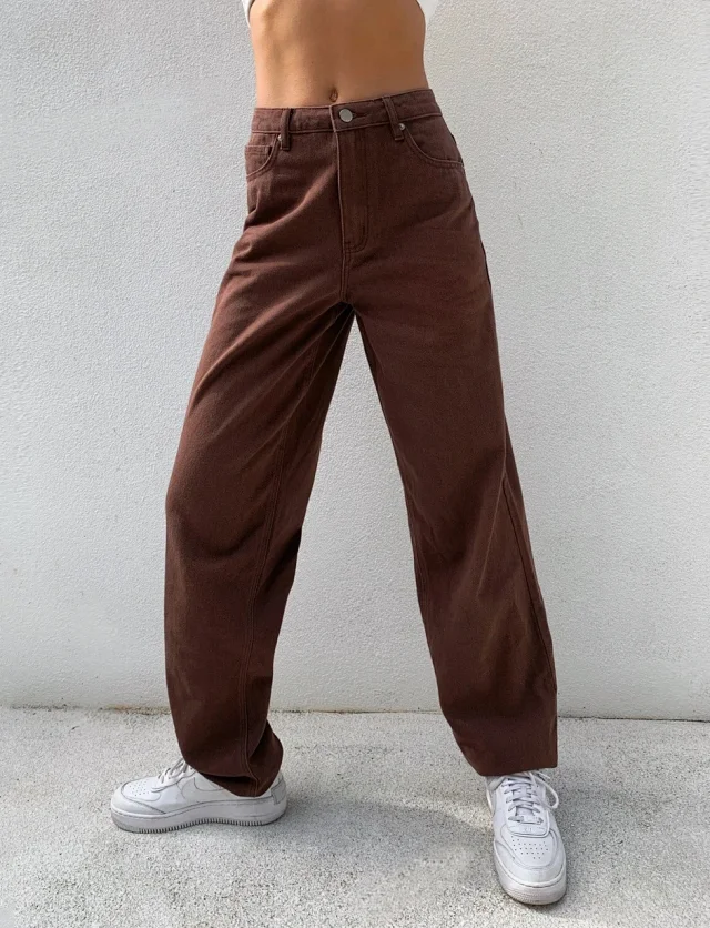 Eaby High-Waist Wide-Leg Printed Jeans for Women Detail