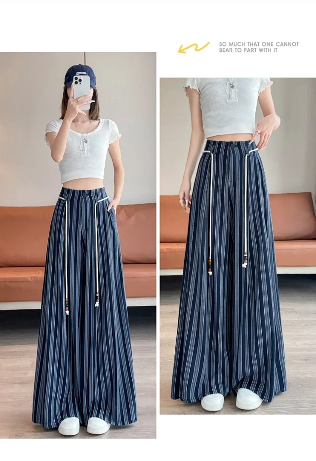 Linen Yamamoto Wide-leg Pants for Women Detail