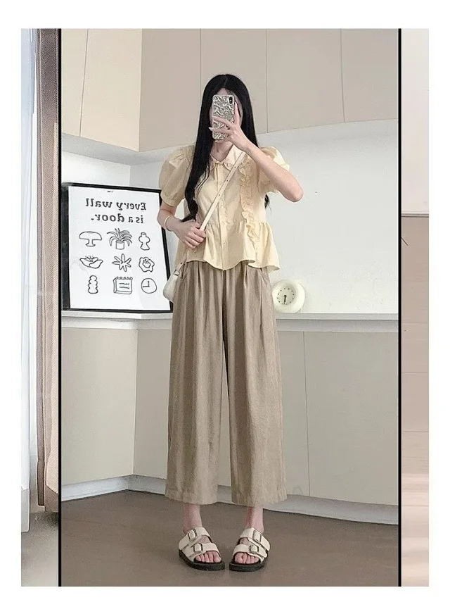 2025 New Women's Summer Milk Fleece Yamamoto Pants Detail