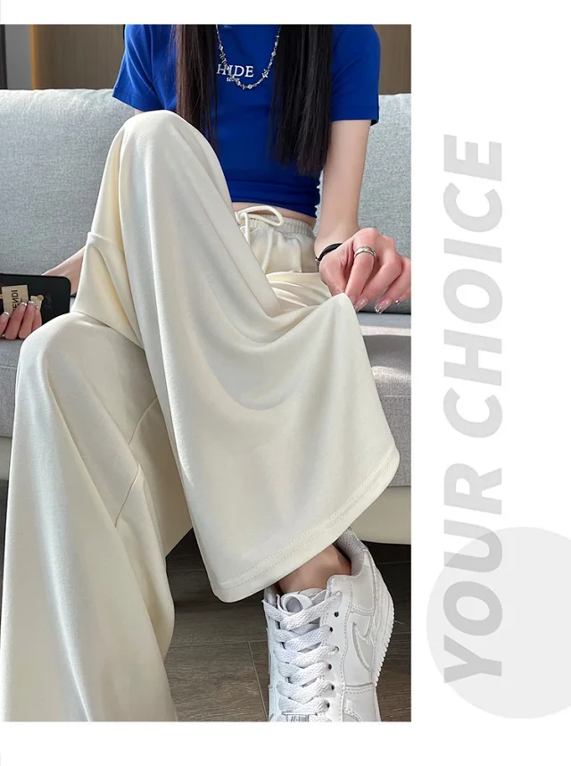Women's Cupro Wide - Leg Pants 2025 Summer New Detail
