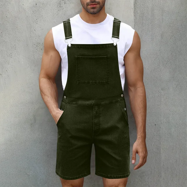 2025 Spring/Summer Men's Euro Luxury Denim Shortalls Detail