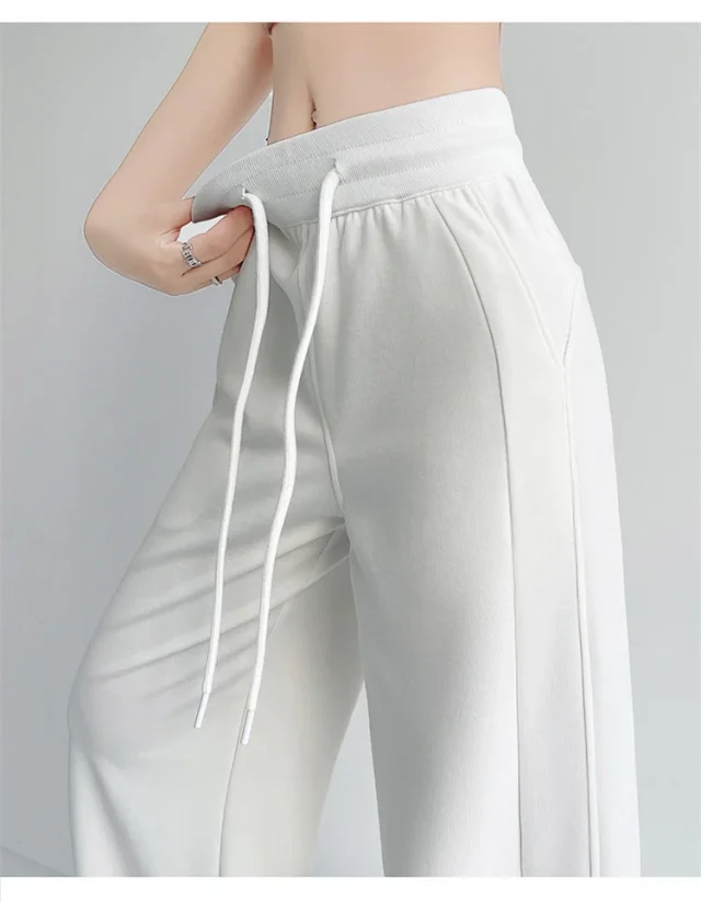 Women's Ice Silk Wide-Leg Trousers for Summer Detail