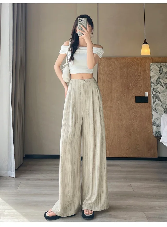 2025 Summer Tie - Dye Wide - Leg Pants for Women Detail