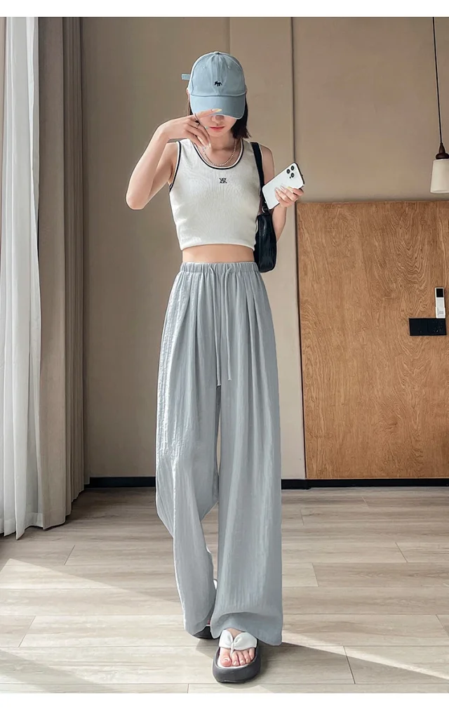 Women's Linen Wide-leg Pants Detail