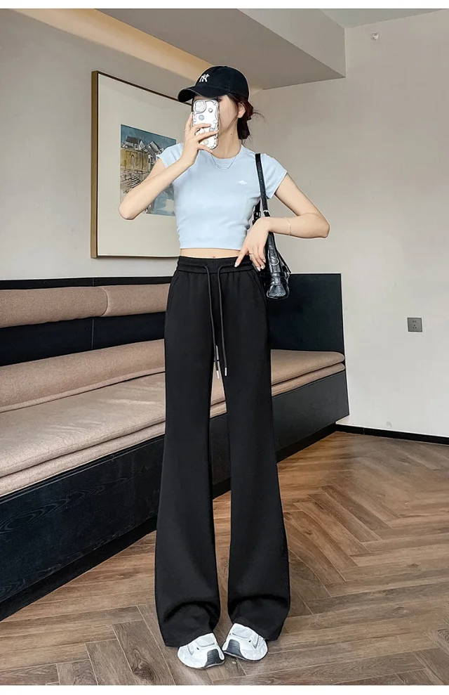 2025 Summer Ice Silk Flared Yoga Pants for Women Detail