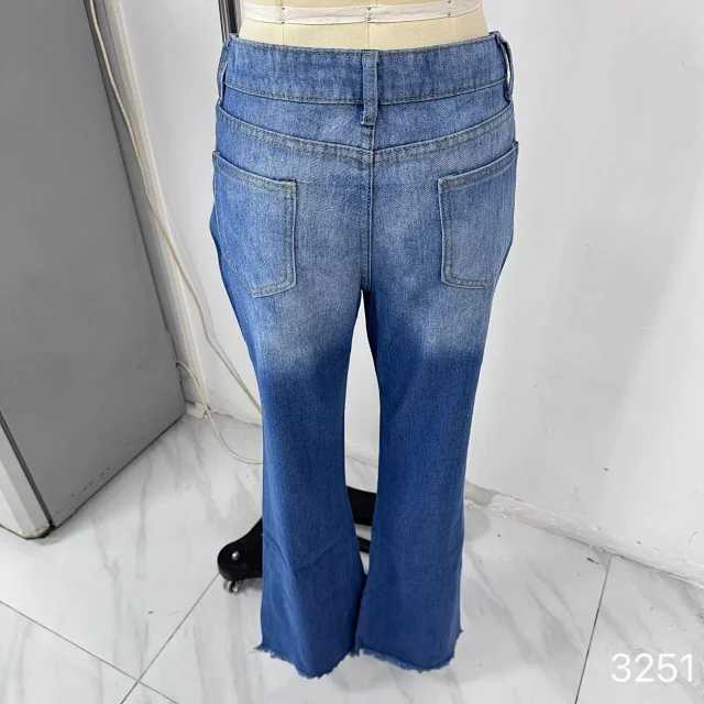 High-waist Butt-lifting Tie Flared Wide-leg Jeans (Women) Detail