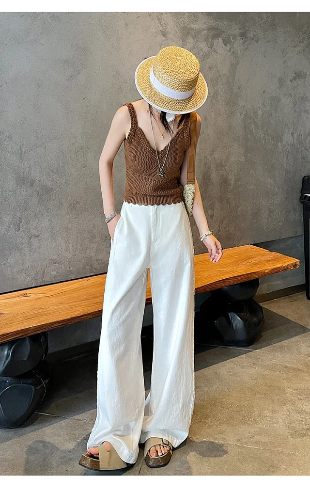 ASOFFICIAL Blogger Recommends Korean Style High-waisted Wide-leg Pants Detail