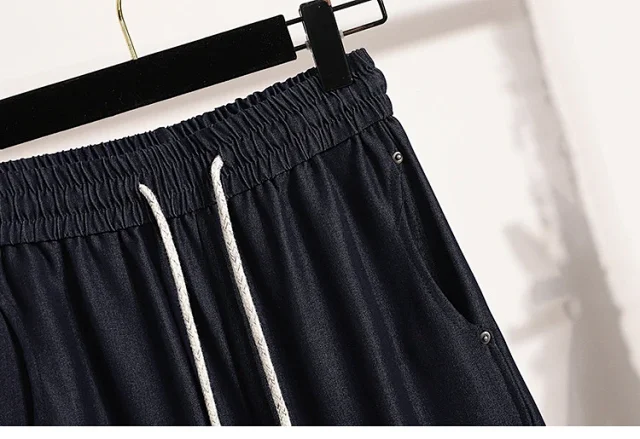 2025 Summer New Denim-like Tencel Wide-leg Pants Detail