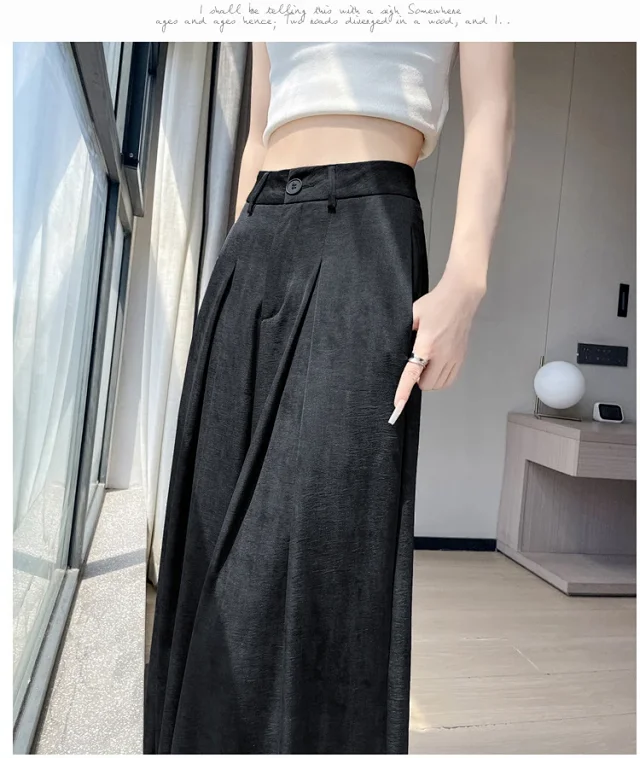Ice Silk Acetate Tie-Dye Wide-Leg Pants for Women Detail