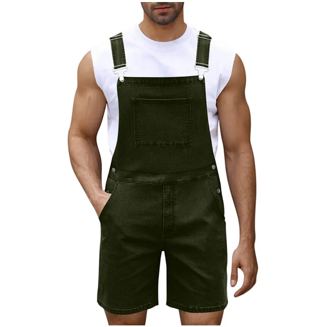 2025 Spring/Summer Men's Euro Luxury Denim Shortalls Detail
